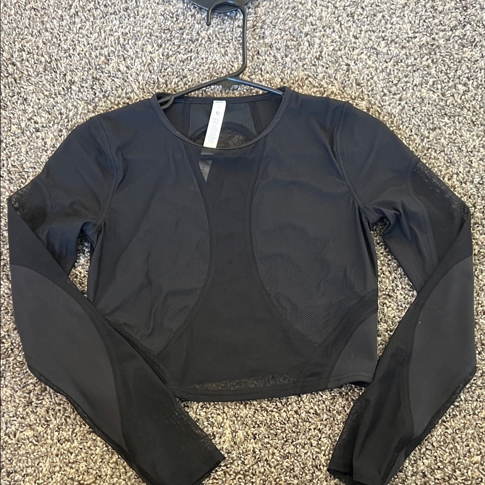 Lululemon Athletica Black Mesh Crop Top